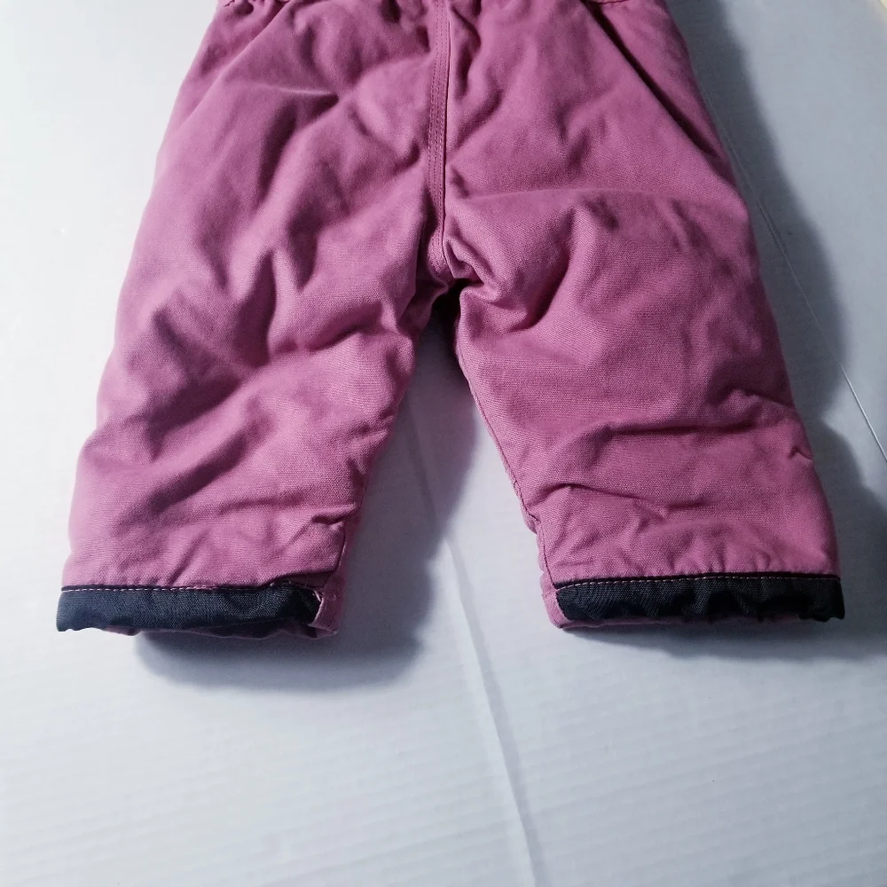 BERNE GIRL'S PINK INSULATED BIB OVERALLS SIZE 24 MONTHS